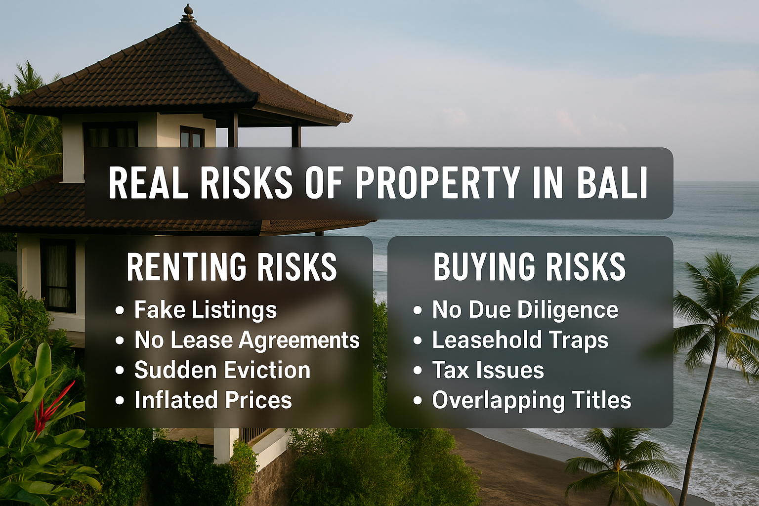 Real estate listing image - PROPEKO August 24, 2025 - Risks of Buying and Renting in Bali | Real Estate Pitfalls to Avoid
